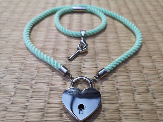 Mint bamboo locking rope collar and bracelet. - RebornRopes