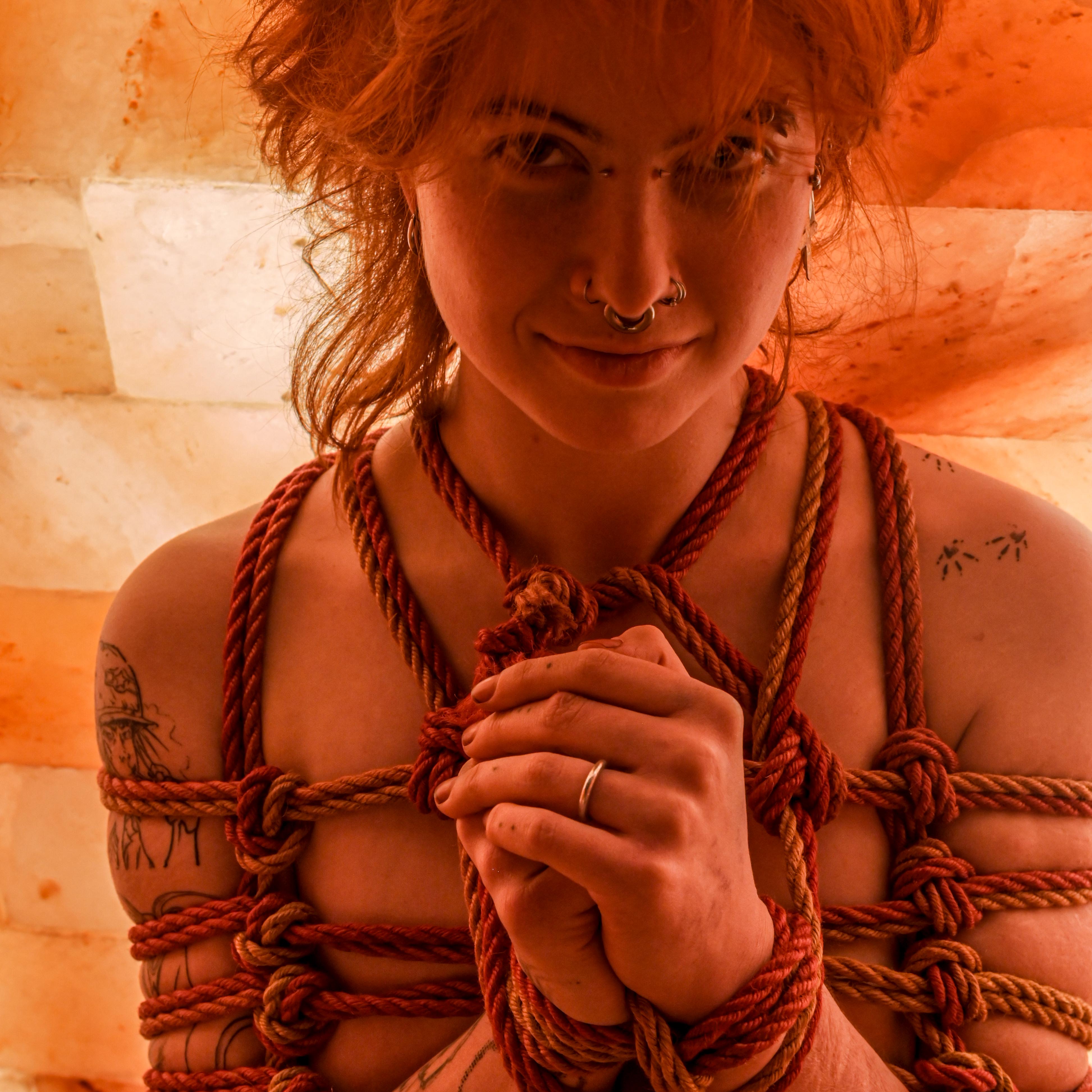 Beautiful alt girl in shibari tie