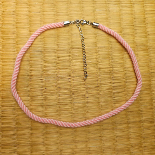 Ballet Pink Necklace / Collar made from Bamboo Shibari Rope - RebornRopes