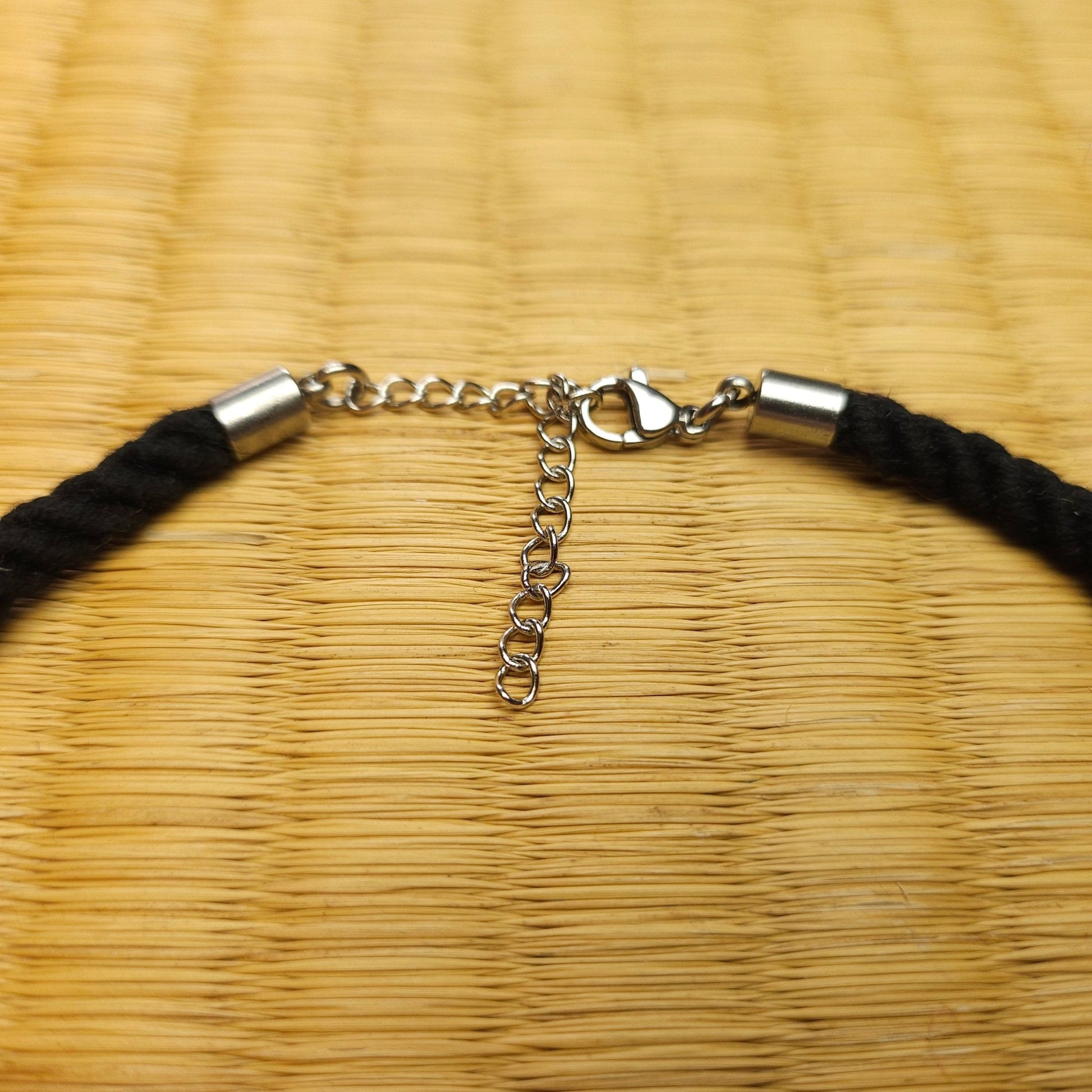 Black Necklace / Collar made from Silk Shibari Rope - RebornRopes