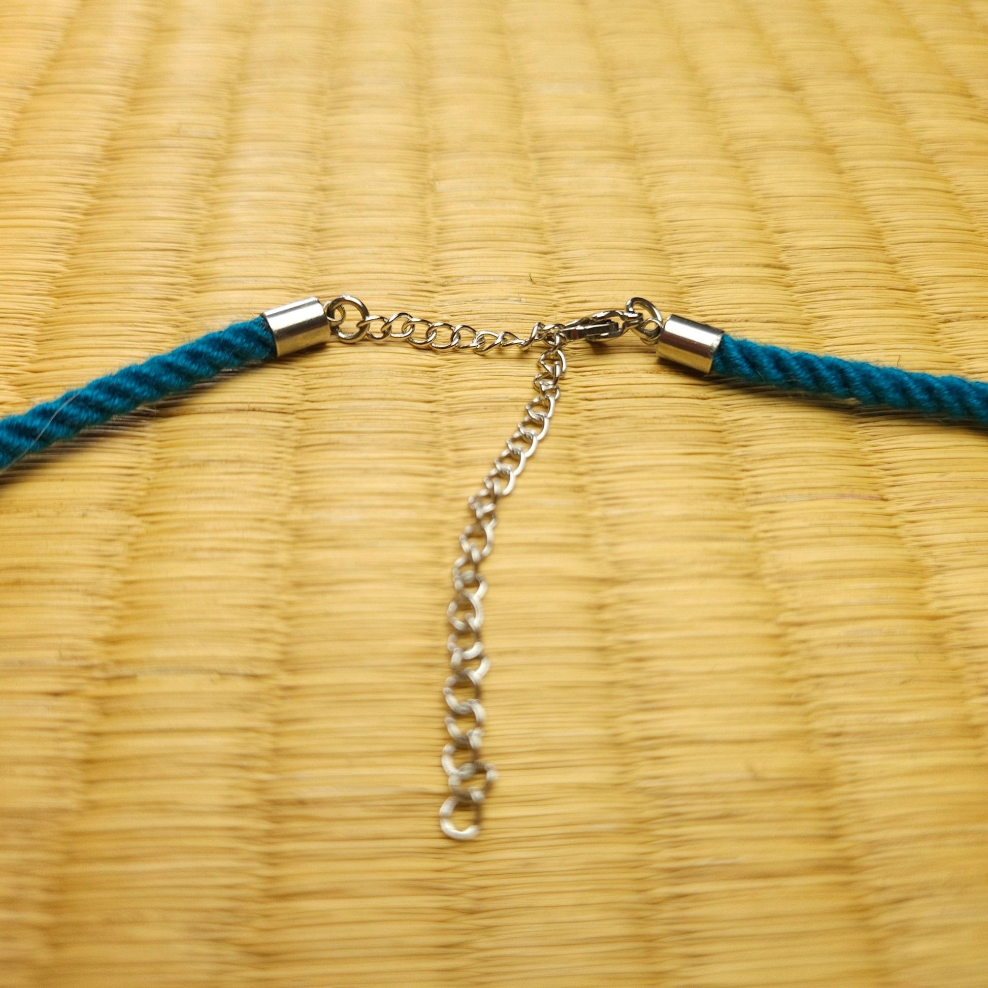 Cyan Necklace collar made from Bamboo Shibari Rope - RebornRopes
