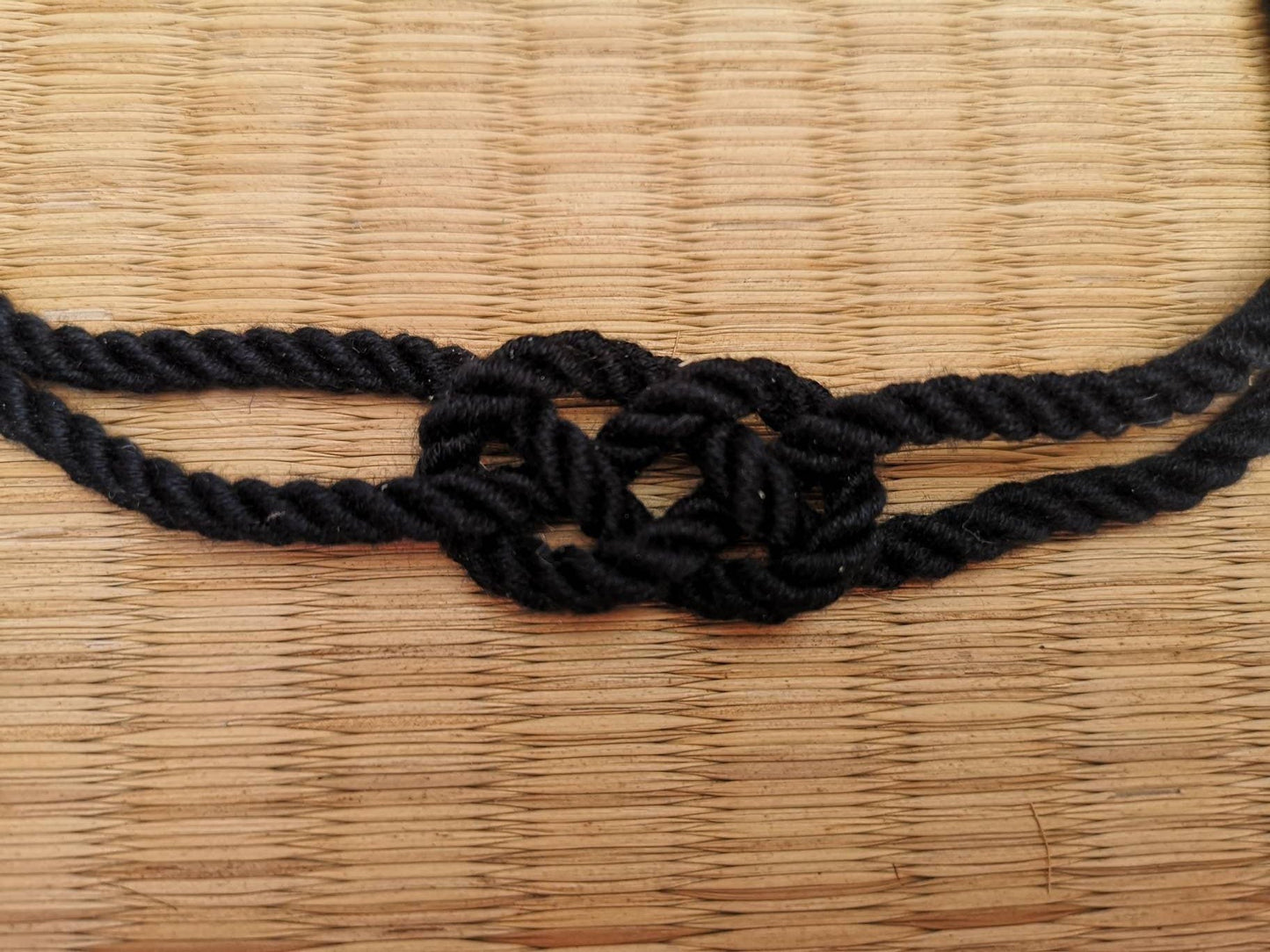 Double coin collar necklace made with bamboo rope - RebornRopes