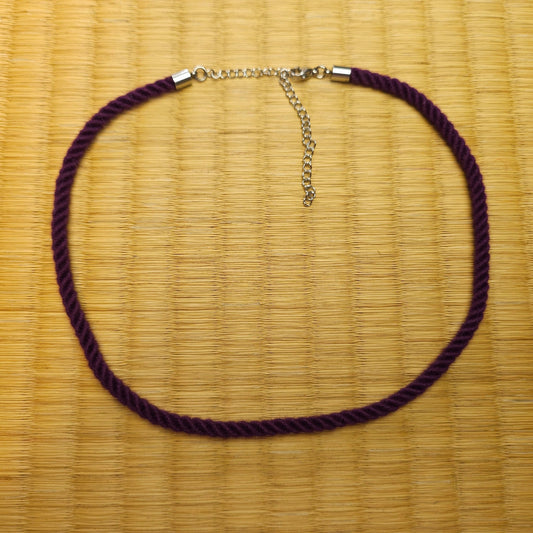 Galaxy Purple Necklace / Collar made from Bamboo Shibari Rope - RebornRopes