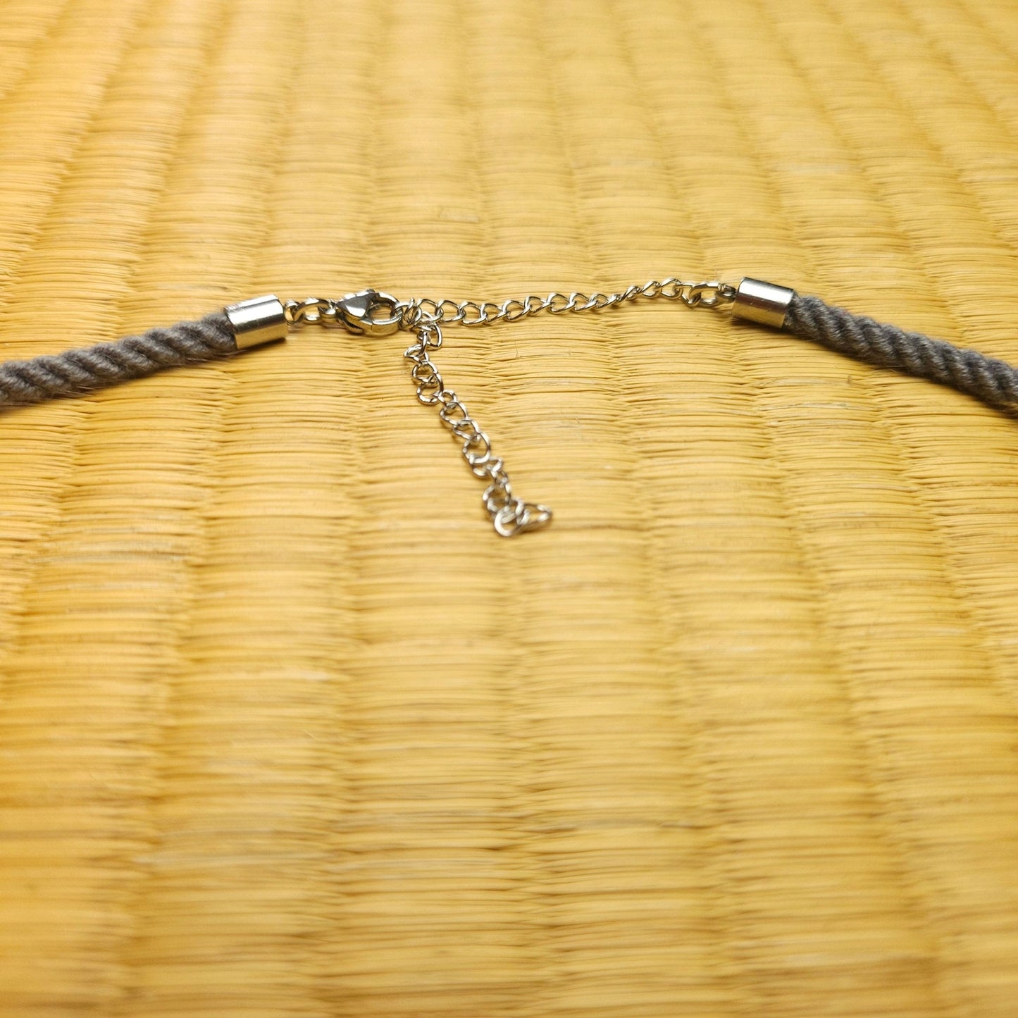 Grey Necklace / Collar made from Bamboo Shibari Rope - RebornRopes
