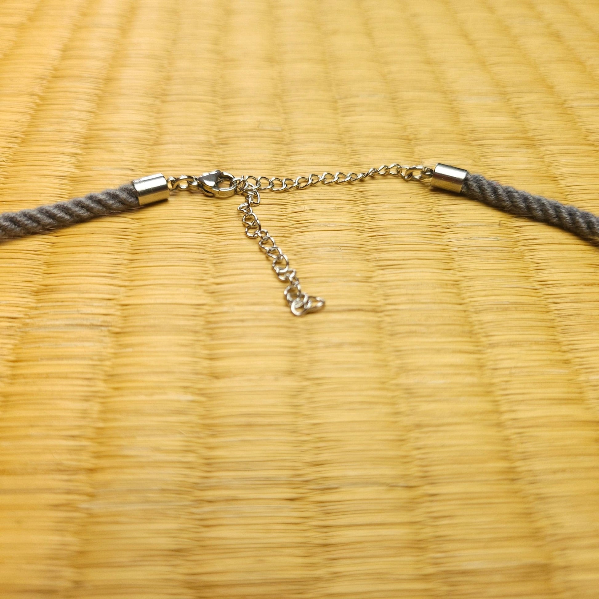 Grey Necklace / Collar made from Bamboo Shibari Rope - RebornRopes