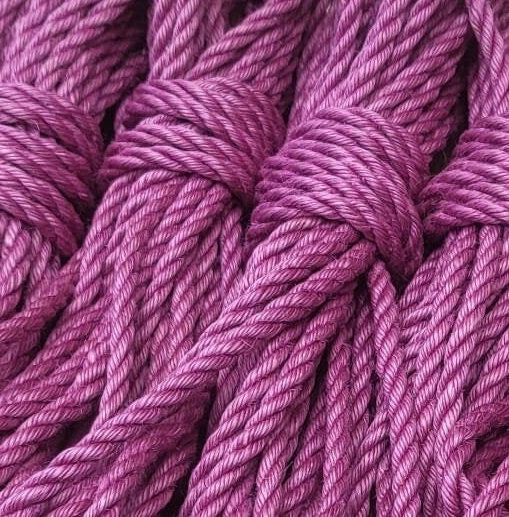 Yukanawa Shibari Rope. 1 ply 'Plum - Fully treated' Jute Rope. approx 9 .1meter (30ft)  5.3mm handmade bondage rope. LIMITED EDITION - RebornRopes