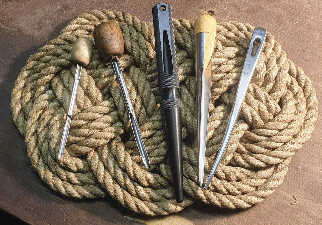 a selection of marlin spikes, and fids