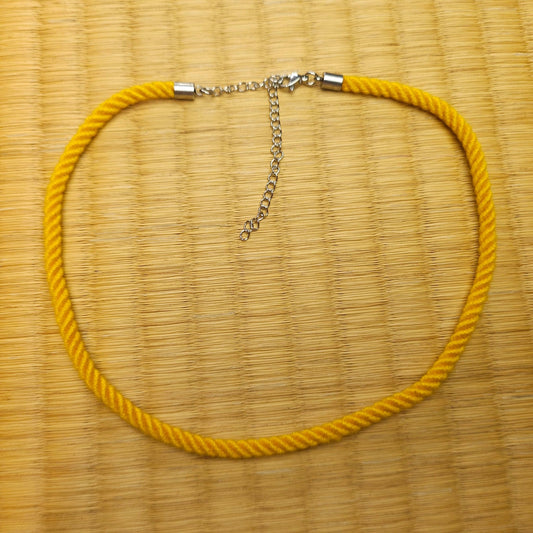 Mustard Yellow Necklace / Collar made from Bamboo Shibari Rope - RebornRopes