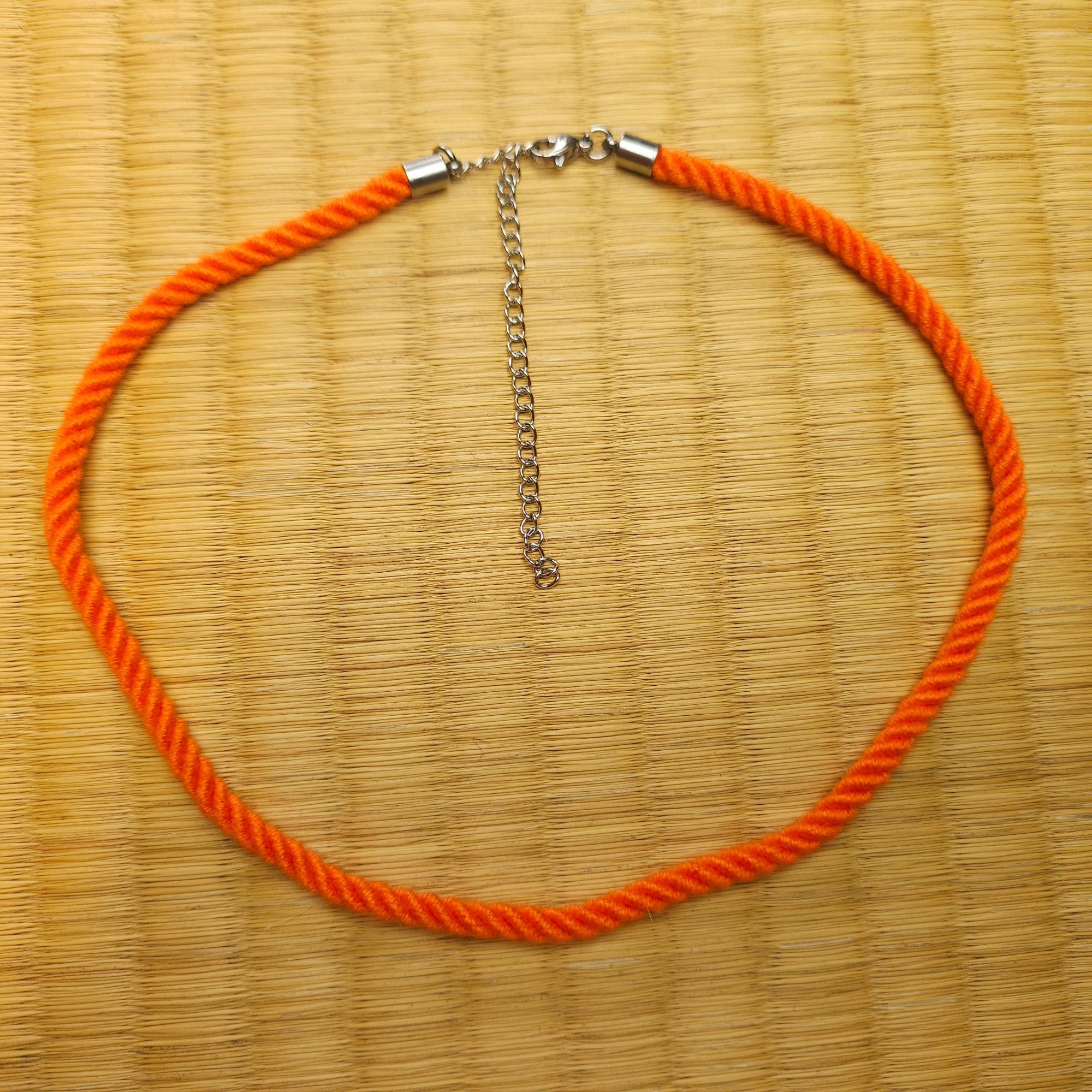 Orange Necklace collar made from Bamboo Shibari Rope