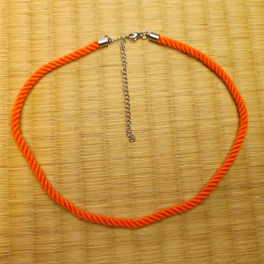 Orange Necklace collar made from Bamboo Shibari Rope - RebornRopes