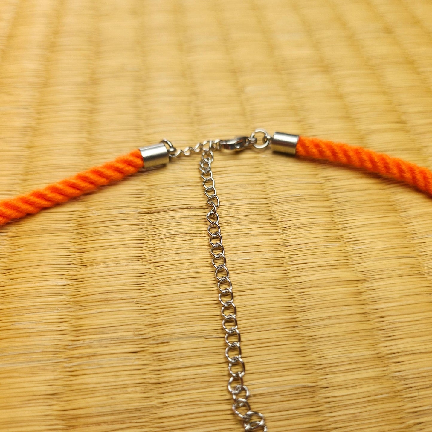 Orange Necklace collar made from Bamboo Shibari Rope - RebornRopes