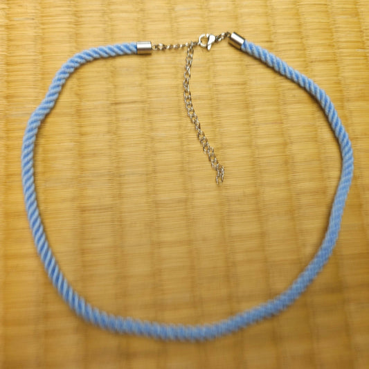 Periwinkle Blue Necklace / Collar made from Bamboo Shibari Rope - RebornRopes