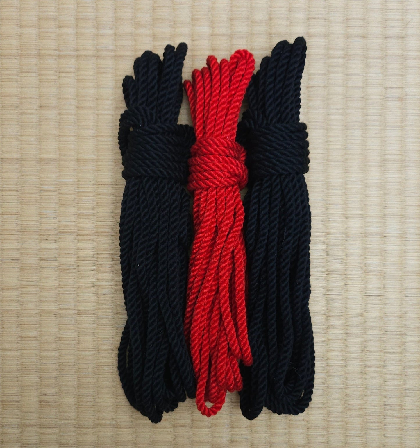Pure Mulberry Silk Rope - Red/Black - Pure Luxury - RebornRopes