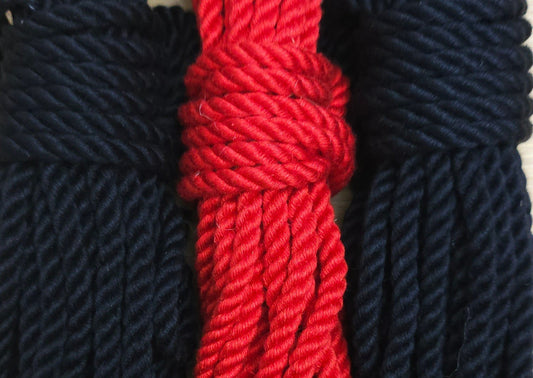 Pure Mulberry Silk Rope - Red/Black - Pure Luxury - RebornRopes