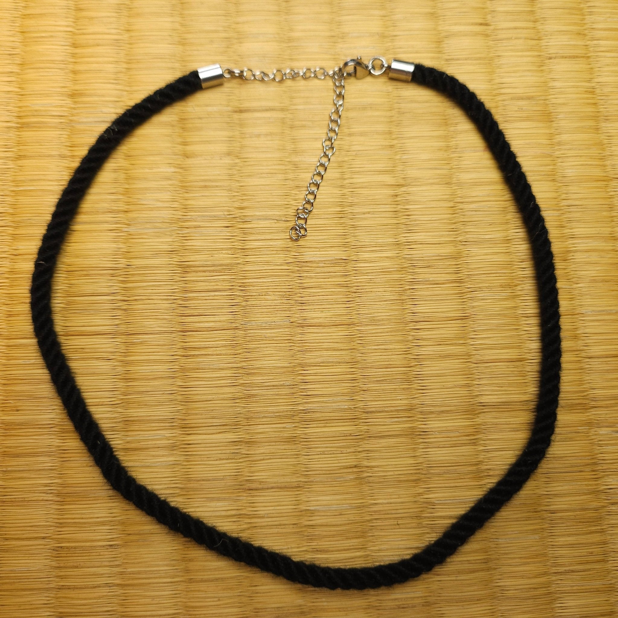 Raven Black Necklace collar made from Bamboo Shibari Rope
