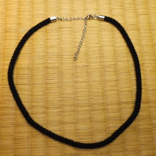 Raven Black Necklace collar made from Bamboo Shibari Rope - RebornRopes