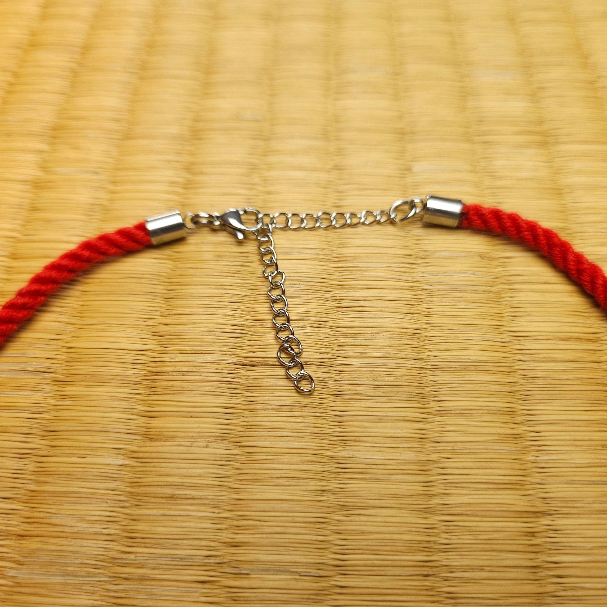 Red Necklace / Collar made from Silk Shibari Rope - RebornRopes
