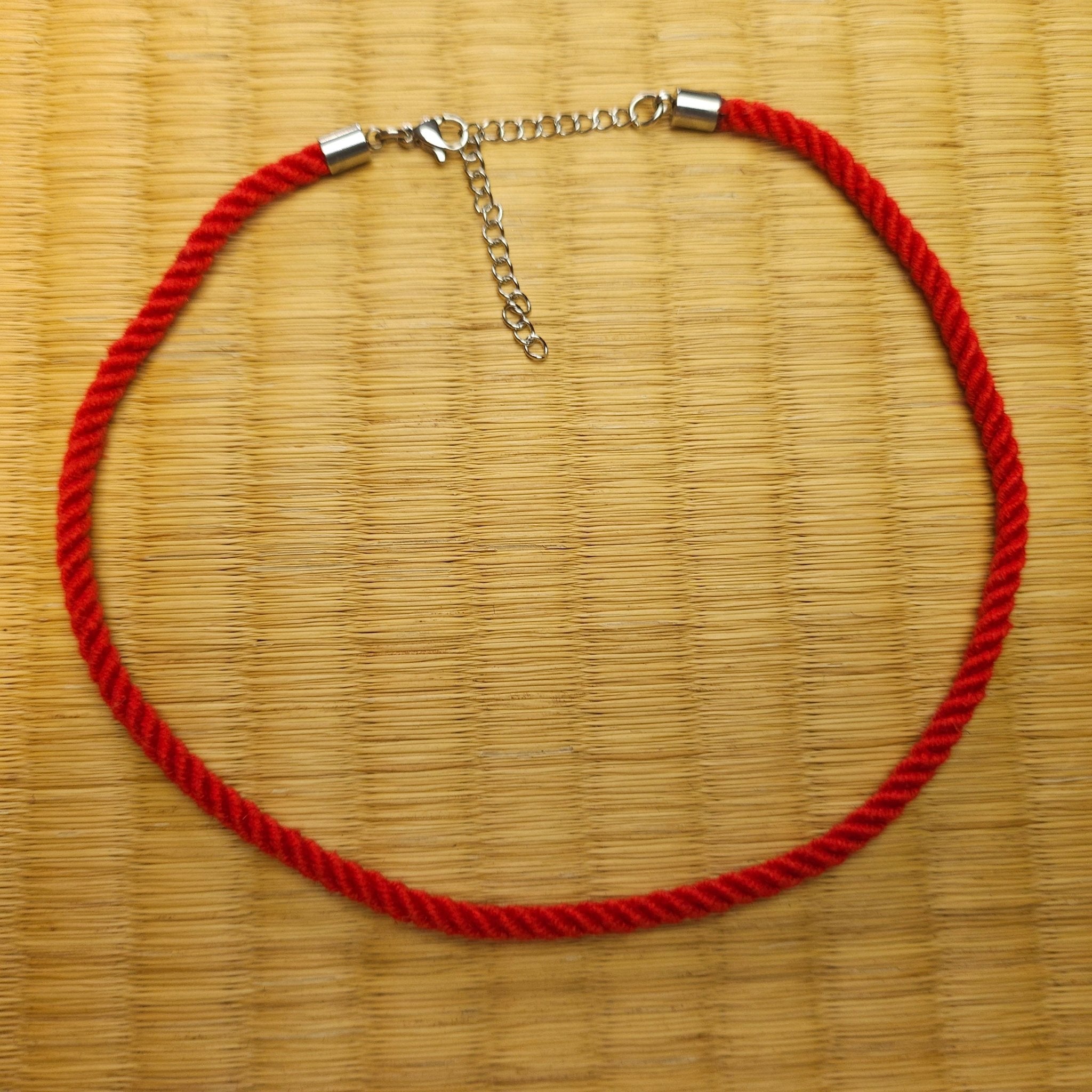 Red Necklace / Collar made from Silk Shibari Rope – RebornRopes