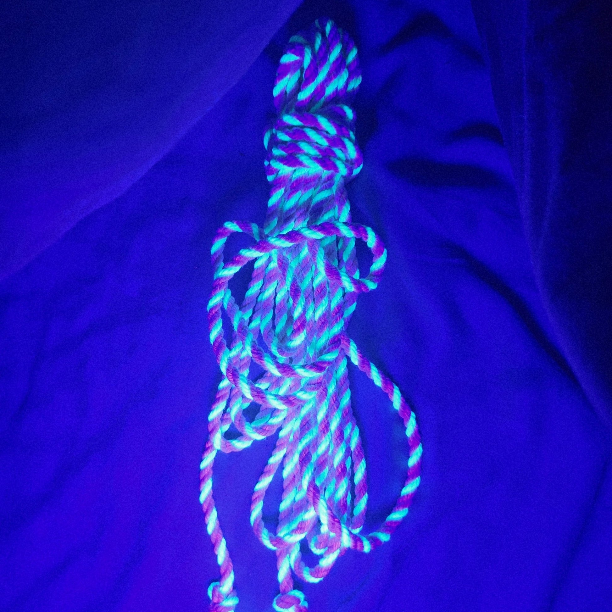 Strawberry and Lime Shibari UV Glow Rope - RebornRopes