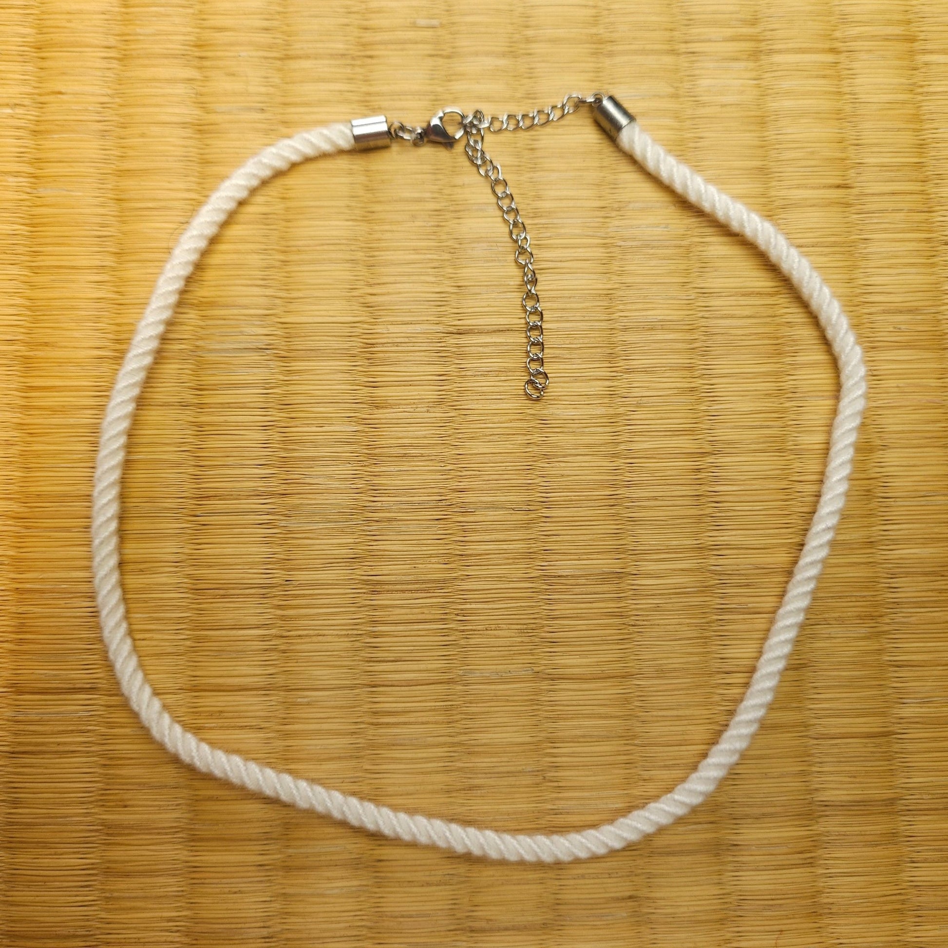 White Necklace collar made from Bamboo Shibari Rope - RebornRopes
