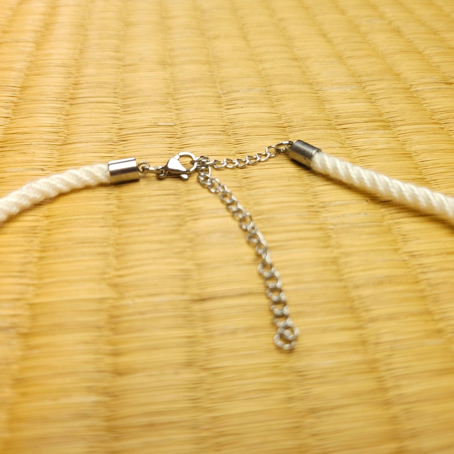 White Necklace collar made from Bamboo Shibari Rope - RebornRopes