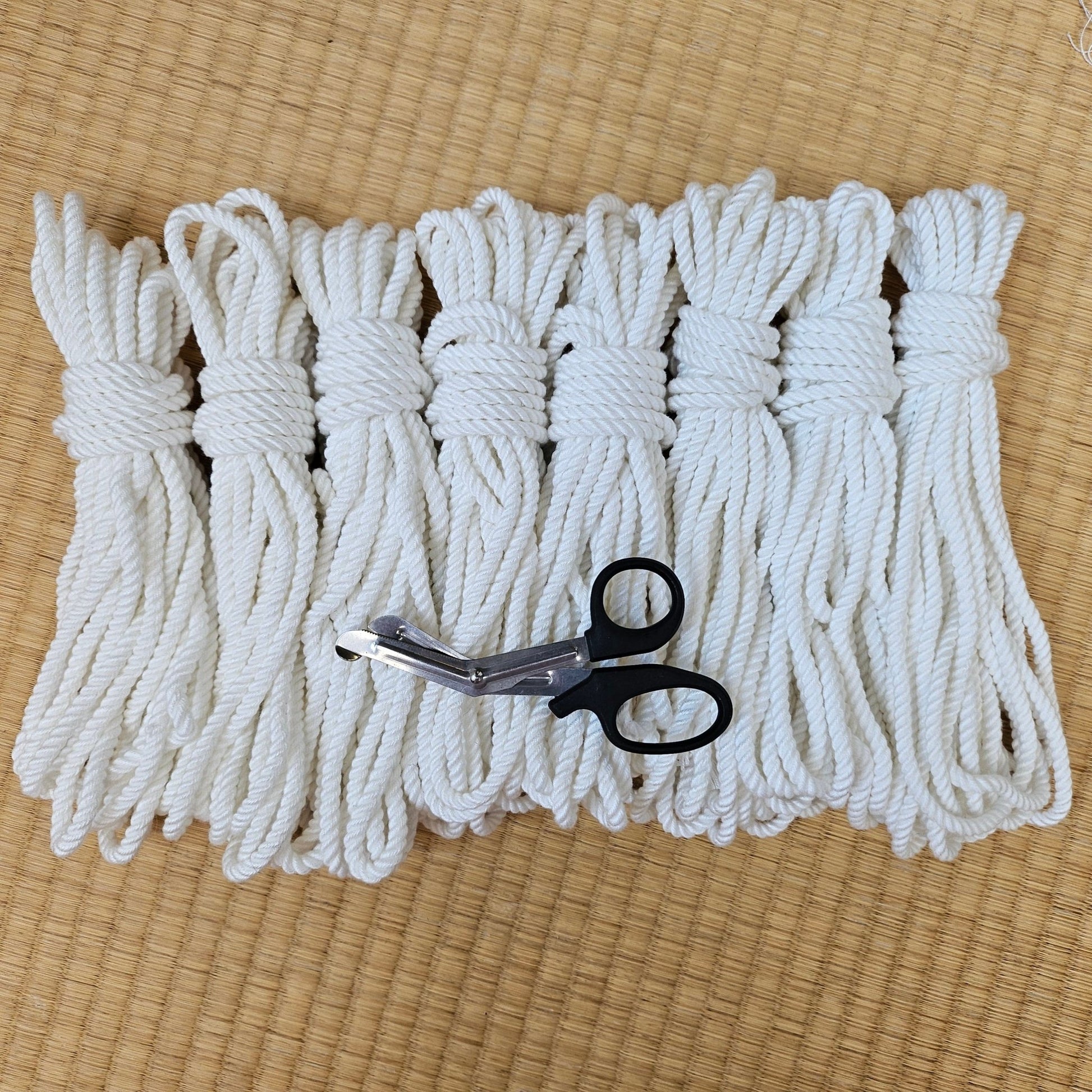 White Shibari Bondage Rope in Bamboo - RebornRopes