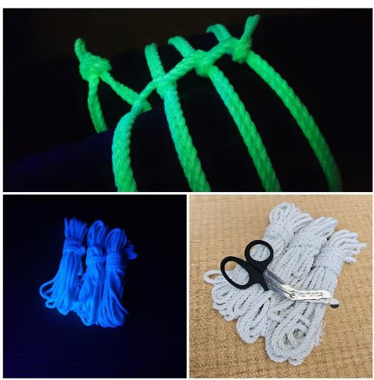 White Shibari UV Glow Rope – RebornRopes